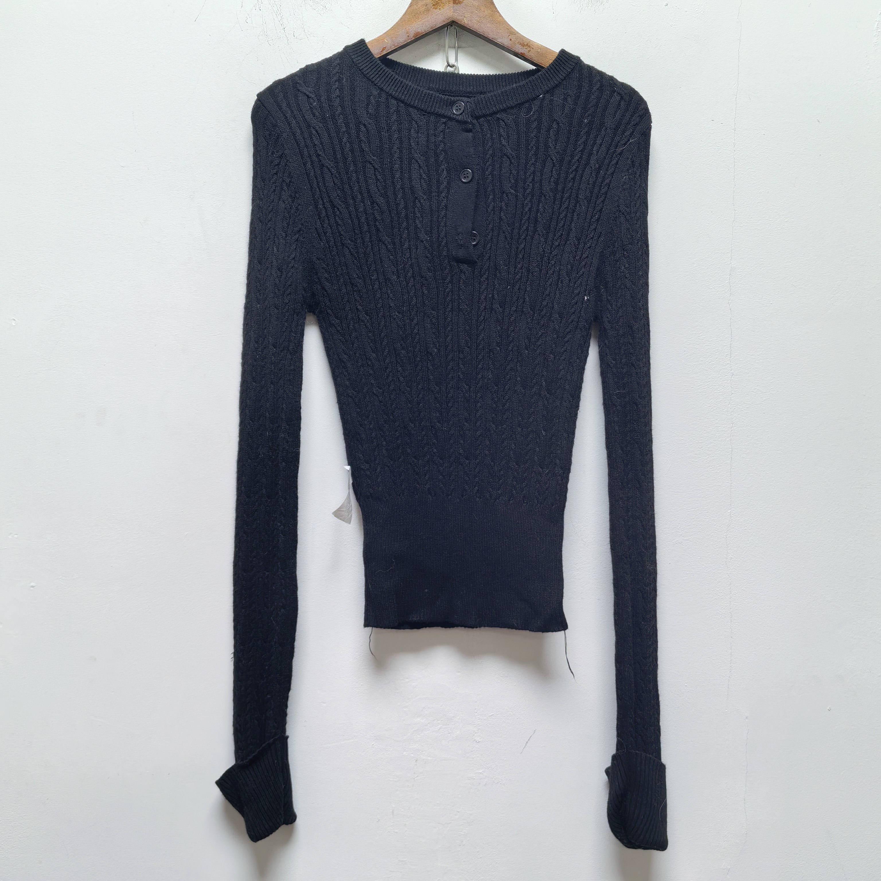 T去标撤柜设计感春秋休闲时尚圆领麻花针织毛衣上衣N274（K111）