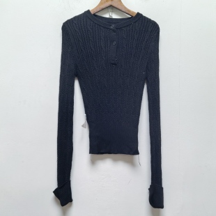 K111 T去标撤柜设计感春秋休闲时尚 圆领麻花针织毛衣上衣N274