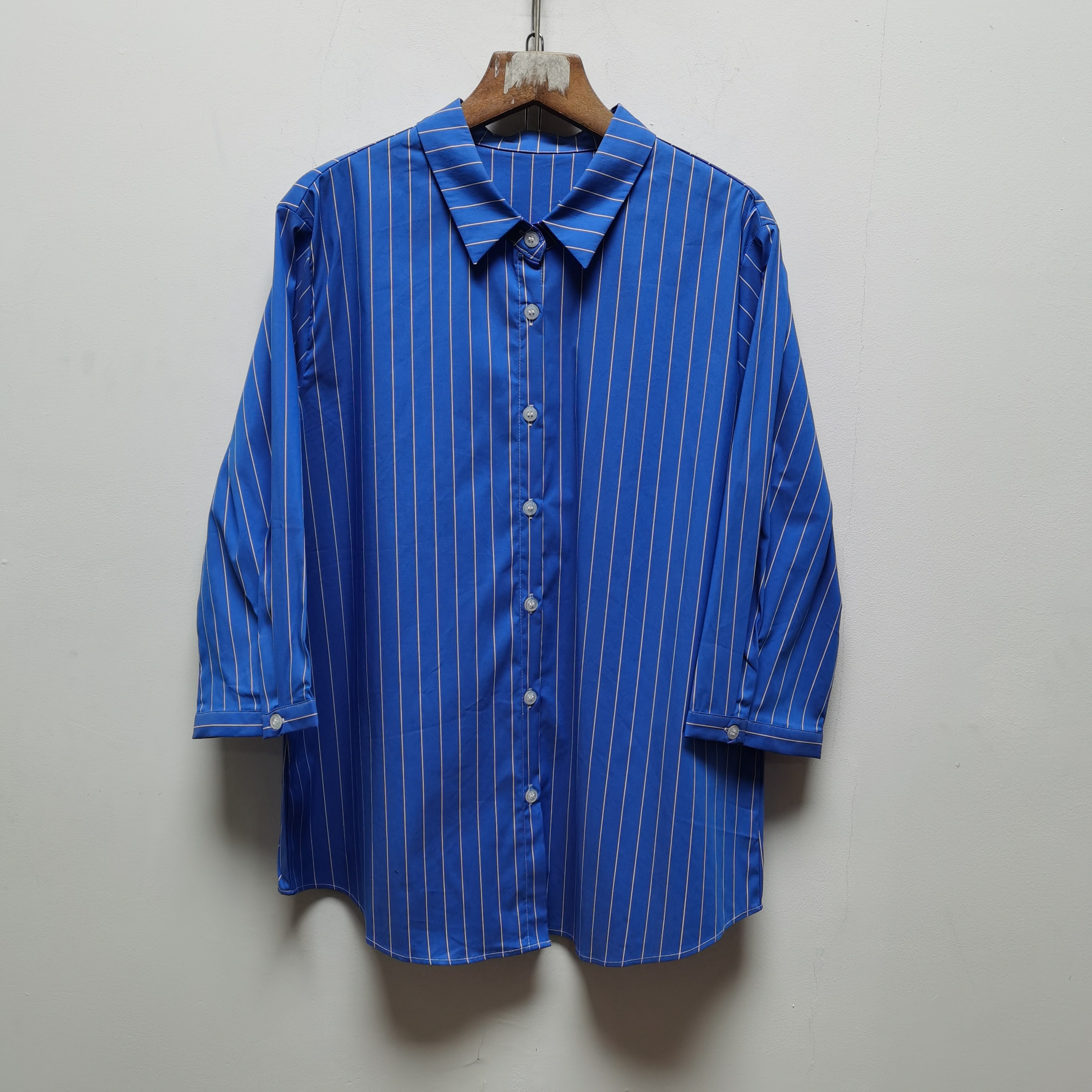 M尾货去标条纹衬衫韩系25年春夏款女衬衣松弛感显瘦休闲上衣P378,女装/女士精品,衬衫,淘宝优惠券,粉丝福利购,淘宝优惠卷