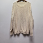 去标慵懒风复古仿貂绒针织衫 毛衣I091 休闲宽松阔版 2025秋冬季 新款