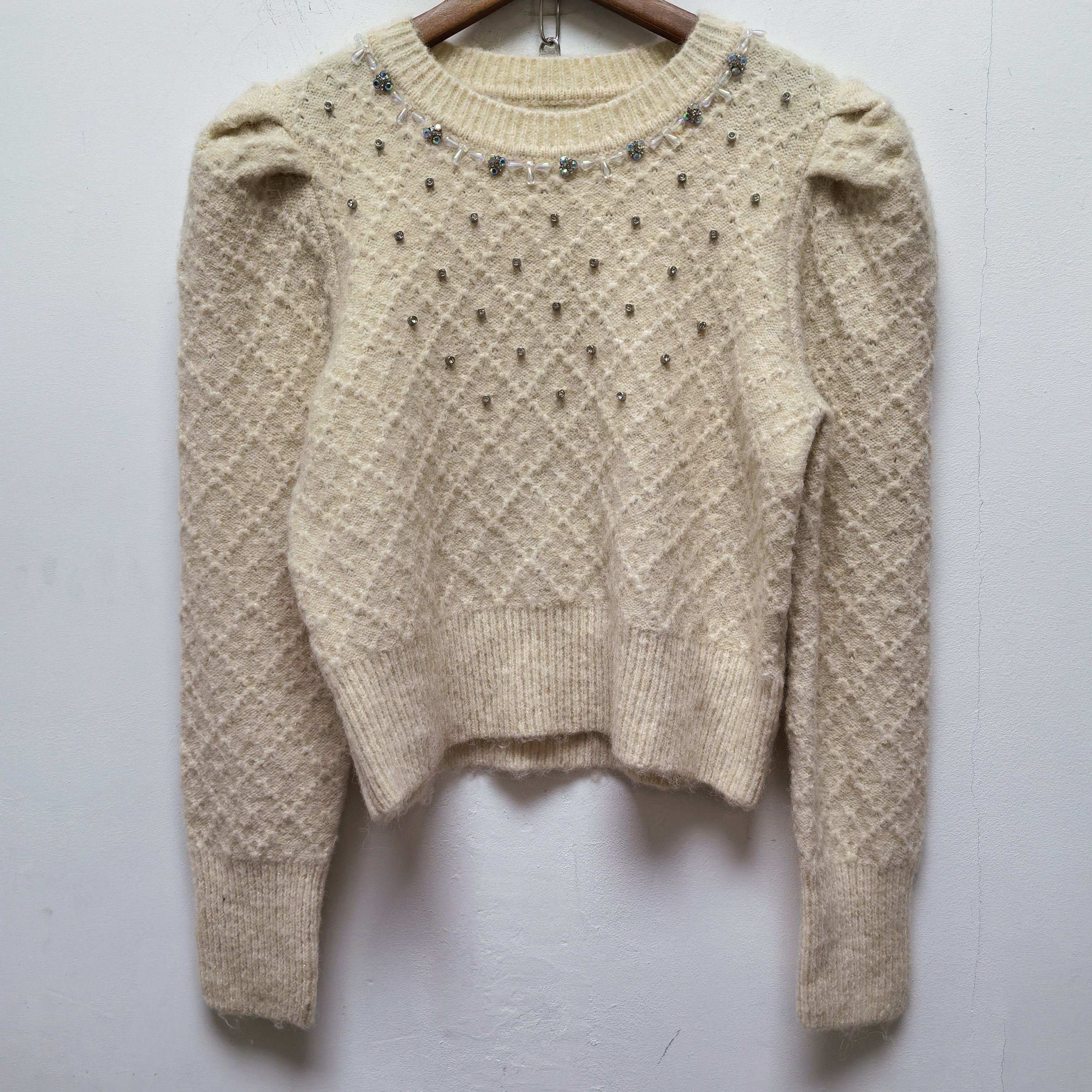 2026秋冬新款去标复古文艺圆领钉珠针织衫女宽松显瘦毛衣上衣P657,女装/女士精品,毛针织衫,淘宝优惠券,粉丝福利购,淘宝优惠卷