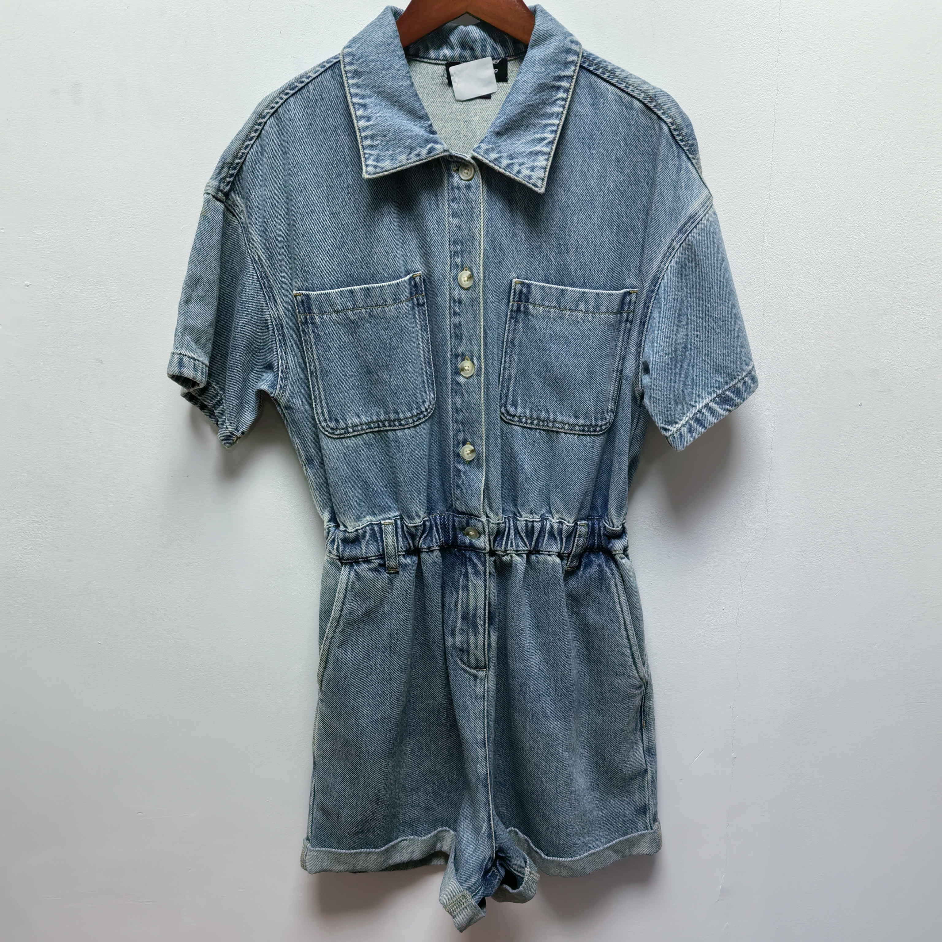 2025夏季新款去标时尚复古休闲百搭牛仔连体裤牛仔短裤P067