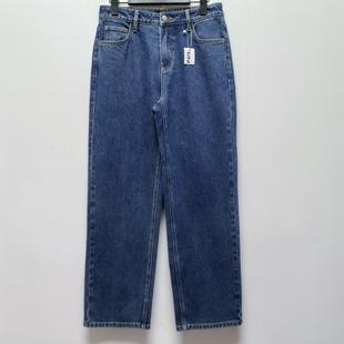 宽松蓝色牛仔裤 百搭显瘦直筒阔腿裤 女P475 去标女装 2025春秋时尚