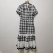 气质格子100棉短袖 连衣裙女L152 夏季 时尚 艺 系列去标撤柜女装