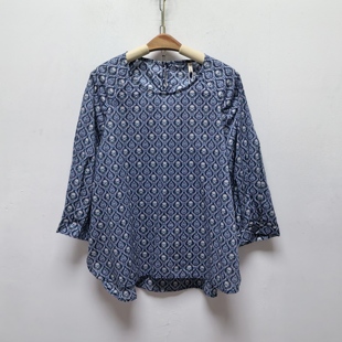 韩系气质新款 荣 原创2026春季 印花复古文艺女上衣1S07 女装