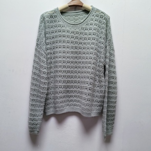 毛衣显白外套镂空透视罩衫 女显瘦上衣薄款 M464 针织衫 秋冬圆领长袖