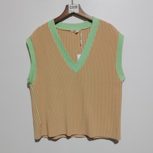 B家的2025夏季时尚百搭显瘦V领针织背心女上衣4013