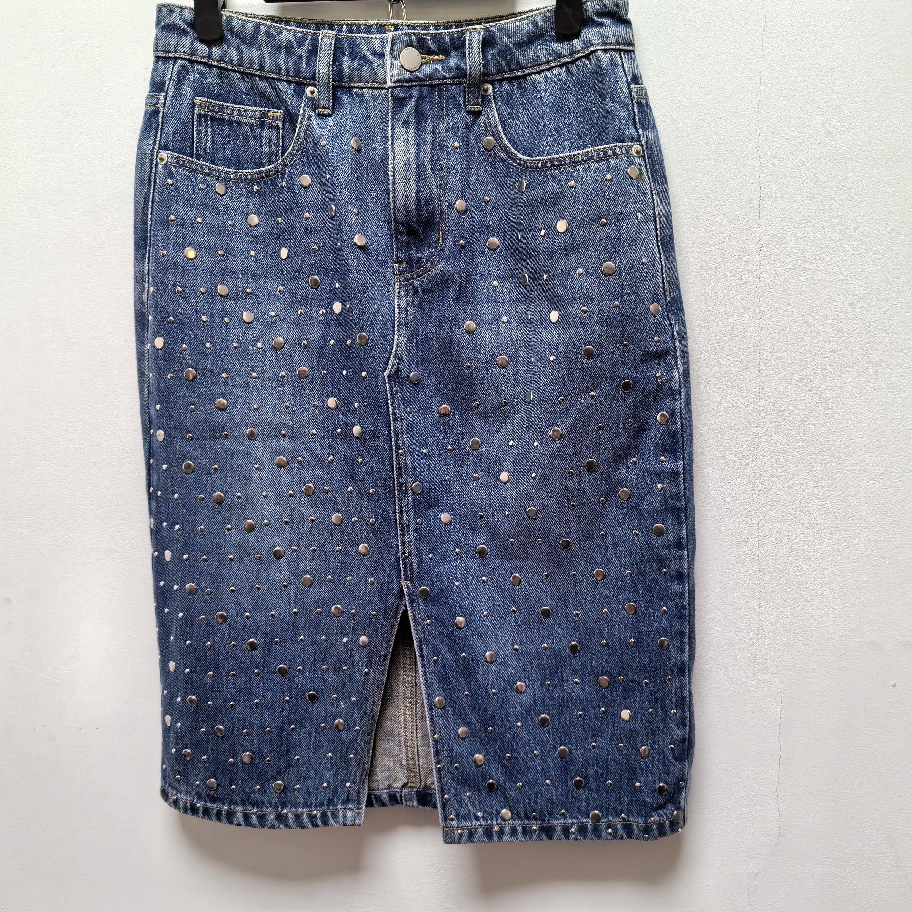 2025春夏去标小众款点点蝴蝶结高腰休闲气质百搭休闲牛仔裤P115