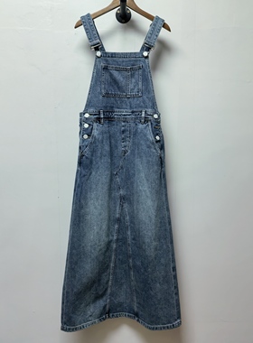 【艾】去标背带裙2025春夏季新时尚夏日灵感丹宁牛仔裙背带裙H385