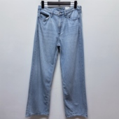 新款 系列女装 去标2025春秋季 通勤烫钻简约直筒牛仔裤 3001