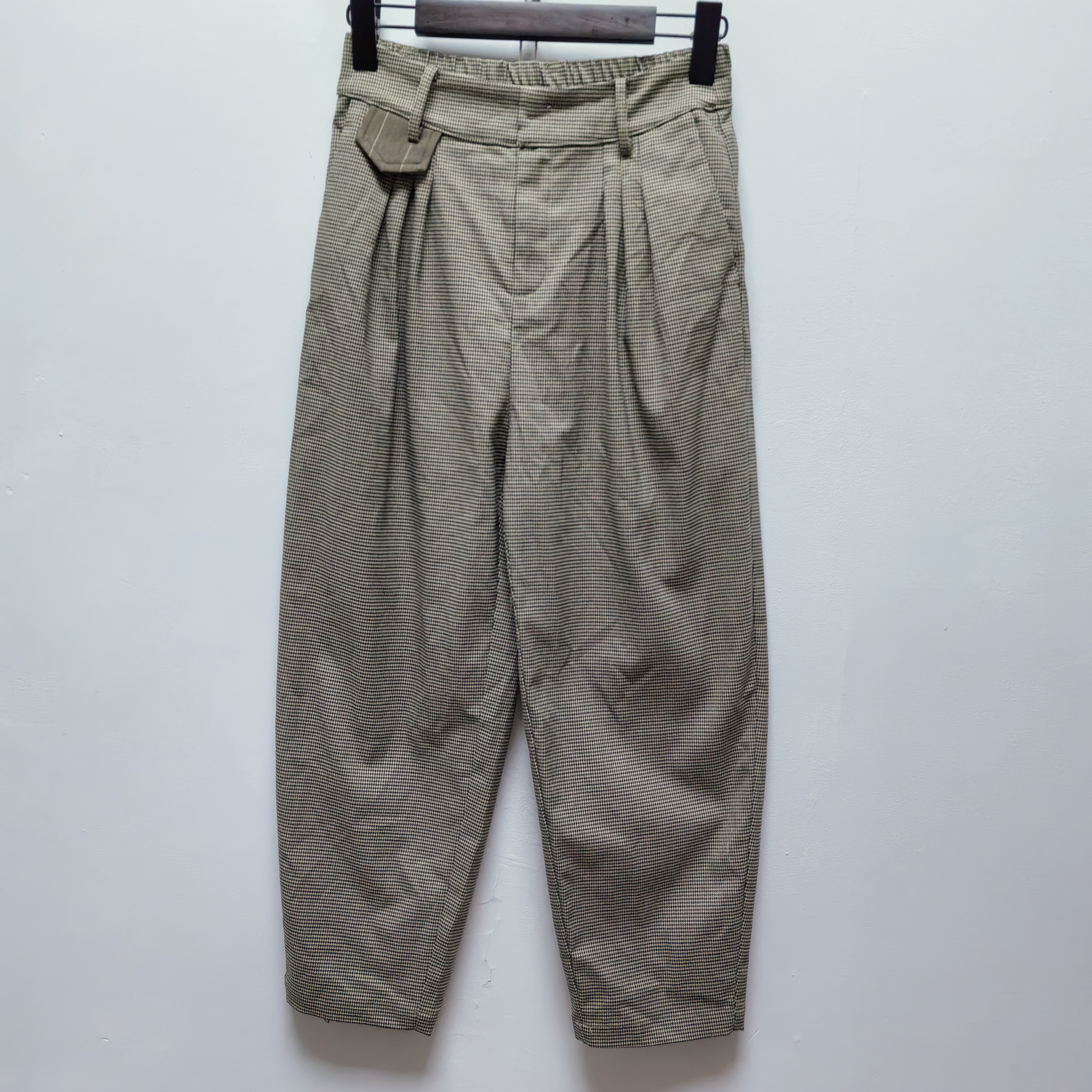 M系列去标格子萝卜裤女士2025秋季新品复古风高腰休闲九分裤1166