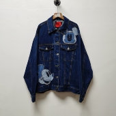 FOR米奇牛仔外套春秋宽松韩版 ins大码 夹克港风米老鼠牛仔上衣7684