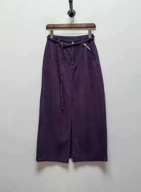 伊NF去标紫色半身裙女秋冬2025新款中长款显瘦气质高腰a字裙Q3378