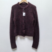 T去标撤柜设计感秋冬款 外套I642 圆领毛衣开衫 女装 休闲时尚