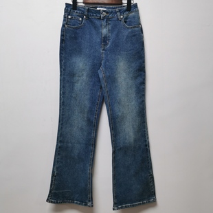 2025春季 系列撤柜女装 时尚 开叉微喇牛仔裤 微瑕 女020B