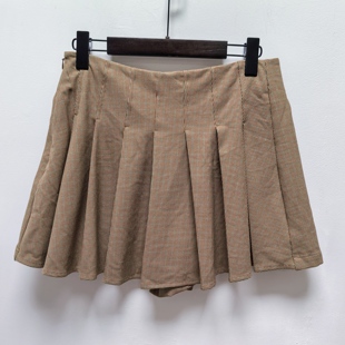 M系列去标半身裙女2025新款 裙1481 春秋A字短裙高腰防走光百褶裙裤
