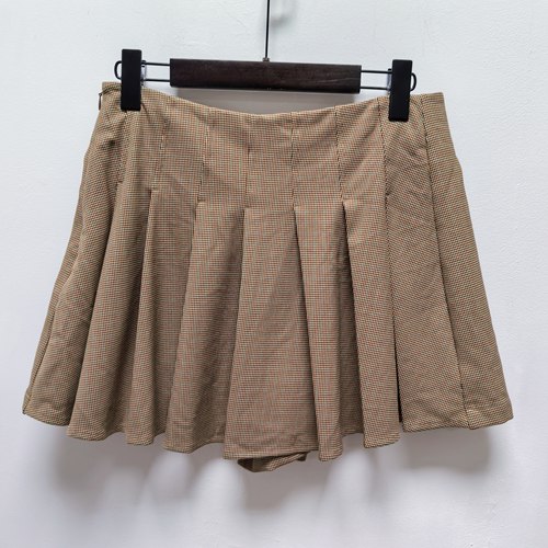 M系列去标半身裙女2025新款春秋A字短裙高腰防走光百褶裙裤裙1481