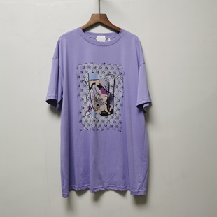 夏季 系列去标撤柜女装 时尚 百搭印花圆领中长款 T恤T031 短袖 艺