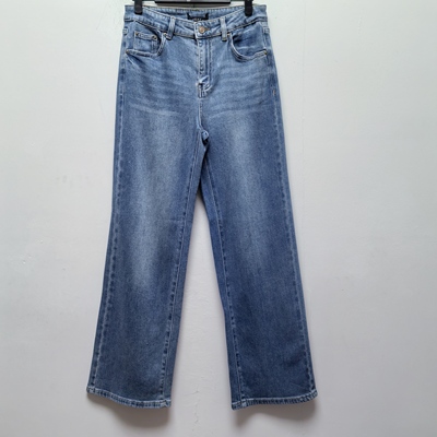 2025春秋新款去标女士时尚百搭休闲宽松直筒牛仔裤长裤P499