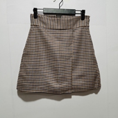 福利～B去标春秋短款 气质显瘦复古学院风格 纹半裙绵羊毛亚麻D302