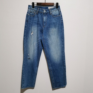 Rag 百搭简约破洞牛仔裤 系列撤柜女装 时尚 女J475 2025春秋季