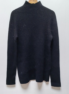 2025秋冬新款黑色高领套头针织衫女宽松显瘦百搭打底衫上衣L665