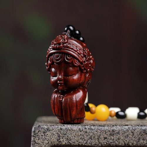 艺木仙居小叶紫檀名角青衣女子创意手把件装饰品挂件钥匙扣小摆件