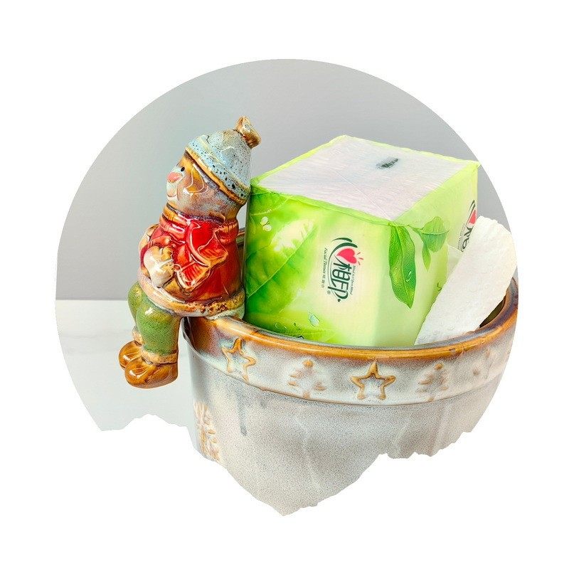 新款陶瓷家居玄关收纳桶、餐桌茶几书桌收纳圣诞小丑直播带货礼品,橡塑材料及制品,工业陶瓷,淘宝优惠券,粉丝福利购,淘宝优惠卷