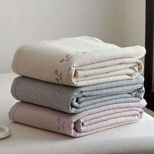 奶油风纯棉床盖三件套加厚绗缝床单樱桃刺绣全棉春秋被可水洗被子