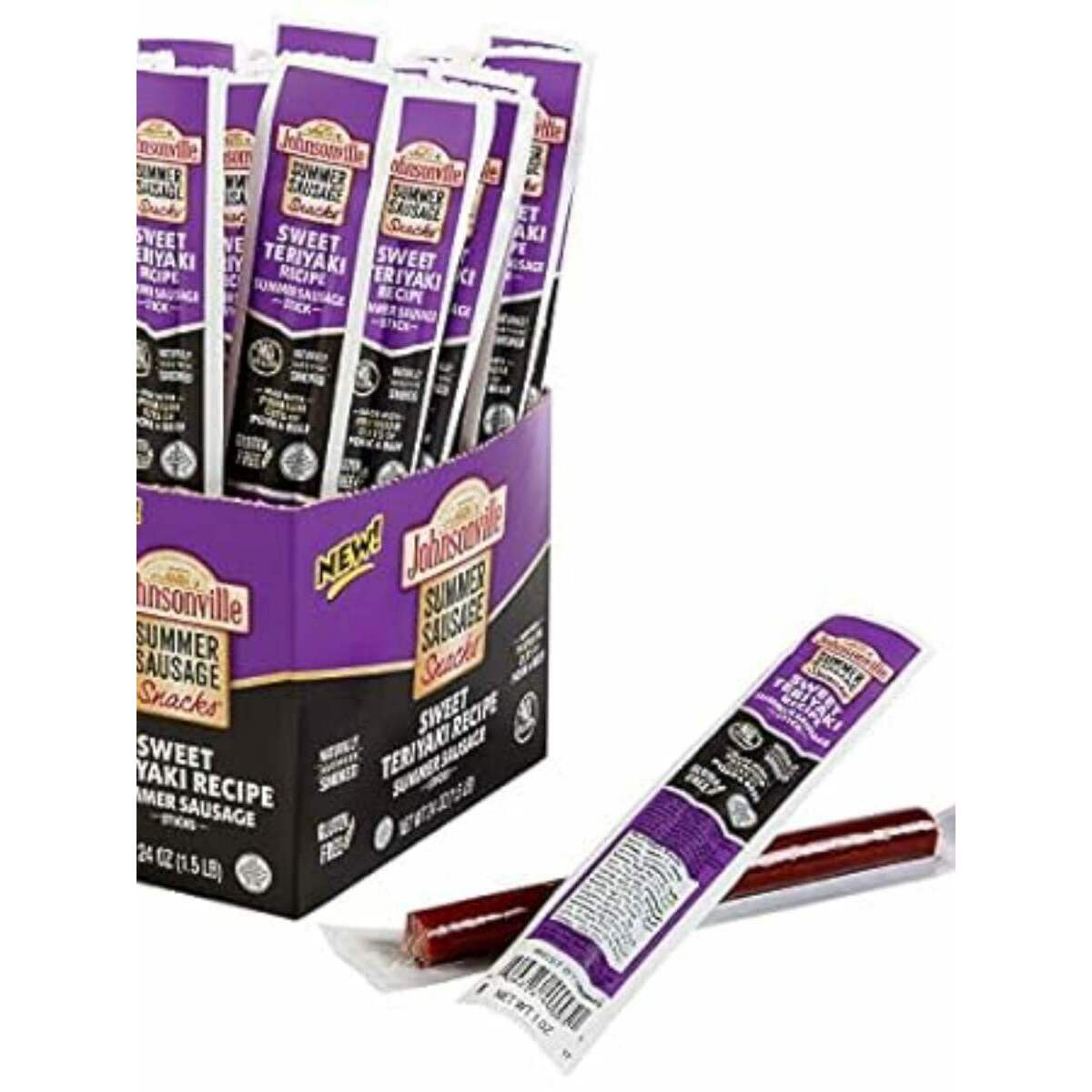 New! Johnsonville Sweet Teriyaki Summer Sausage Sticks， 1