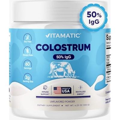 Vitamatic Bovine Colostrum Powder - 50% Highest IgG - Sup