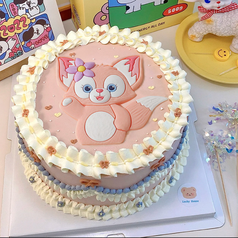 玲娜贝儿蛋糕装饰摆件网红琳娜贝尔粉色小狸猫女孩生日烘焙插件