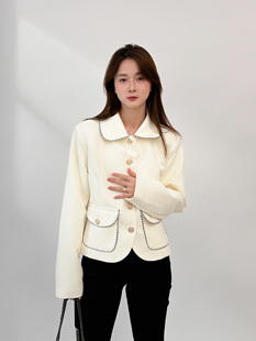 ease the label【气质法式小香风外套】优雅直筒型短款外套小个子