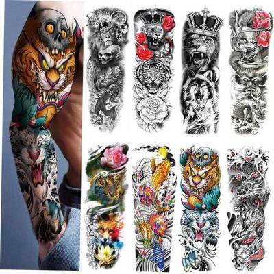 Waterproof Temporary Tattoo Sticker Totem Geometric Full Arm