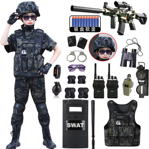 儿童迷彩服军训服特警男女表演服