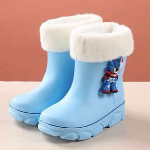 加厚儿童雨鞋男女童可爱雨靴幼儿园防水宝宝防滑水鞋加绒小孩水靴