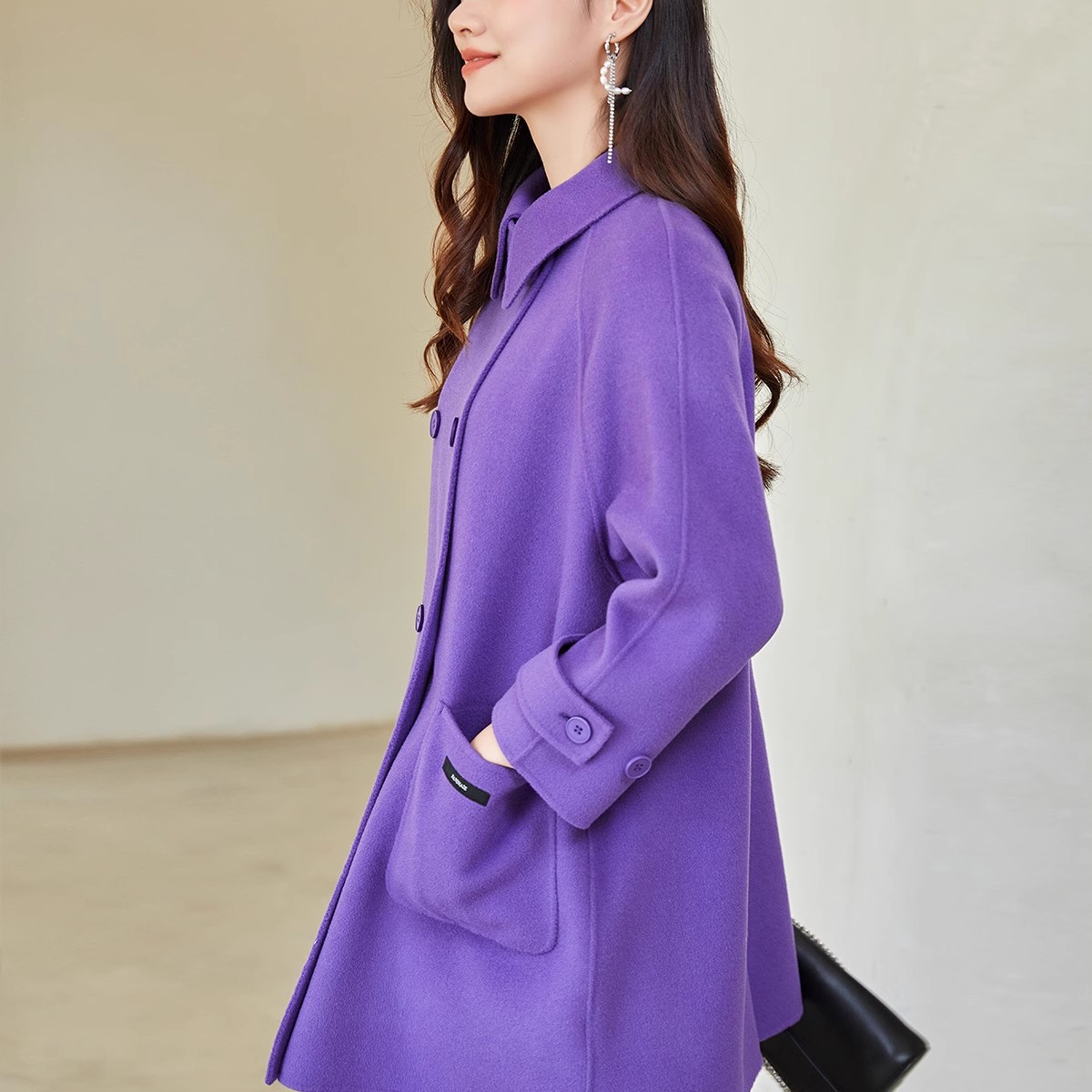 迪卡轩秋冬韩系毛呢外套女