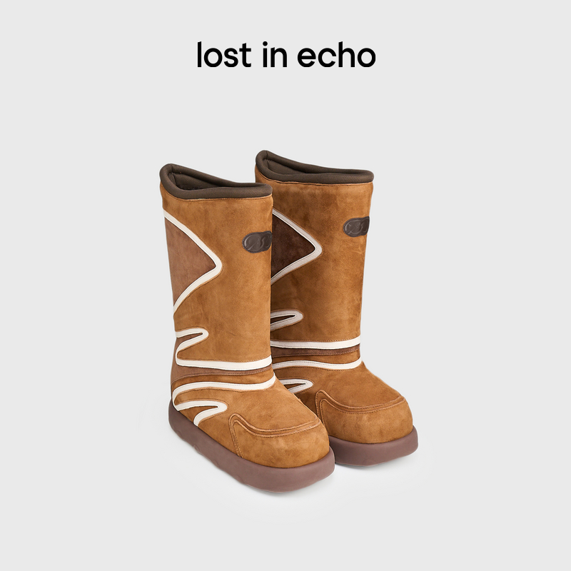 lostinecho西部风格加绒雪地靴