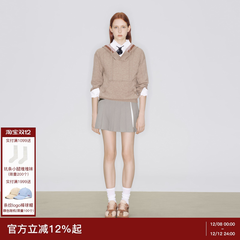 lostinecho袋鼠兜羊毛连帽卫衣