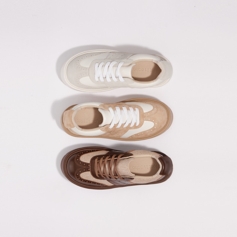 【蜜蜂惊喜社】lost in echo冬季新款复古手工布洛克厚底