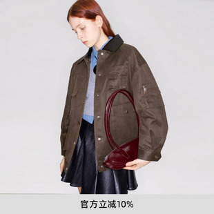 echo日本进口巴恩风落肩圆领工装 风夹克外套女 lost 宋茜同款