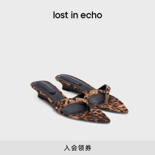 lostinecho尖头坡跟夹脚凉拖女
