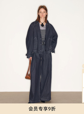 lost in echo2025冬季新款高级时尚宽松斗篷原色牛仔风衣短外套女