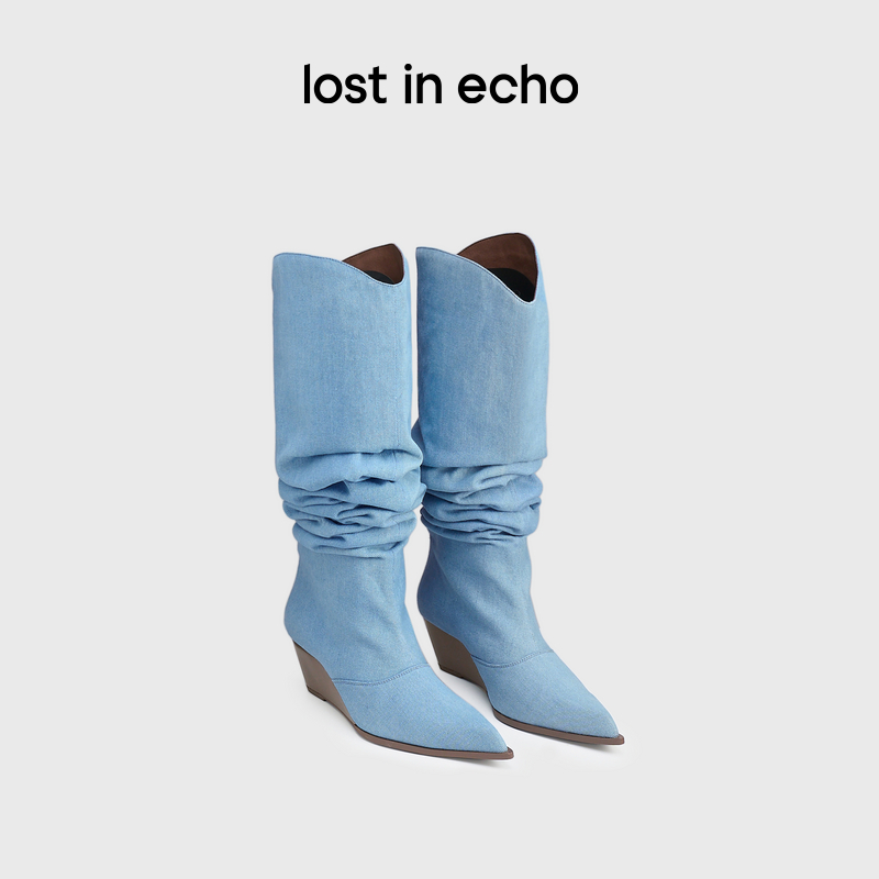 lostinecho尖头坡跟褶皱堆堆靴