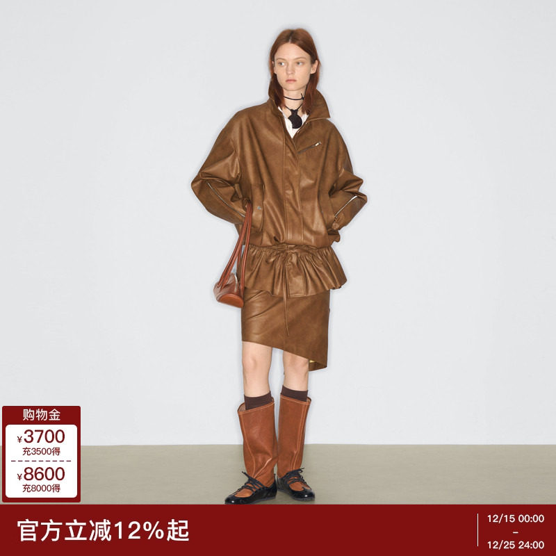 徐若晗同款lost in echo2025冬季新款复古机车风宽松