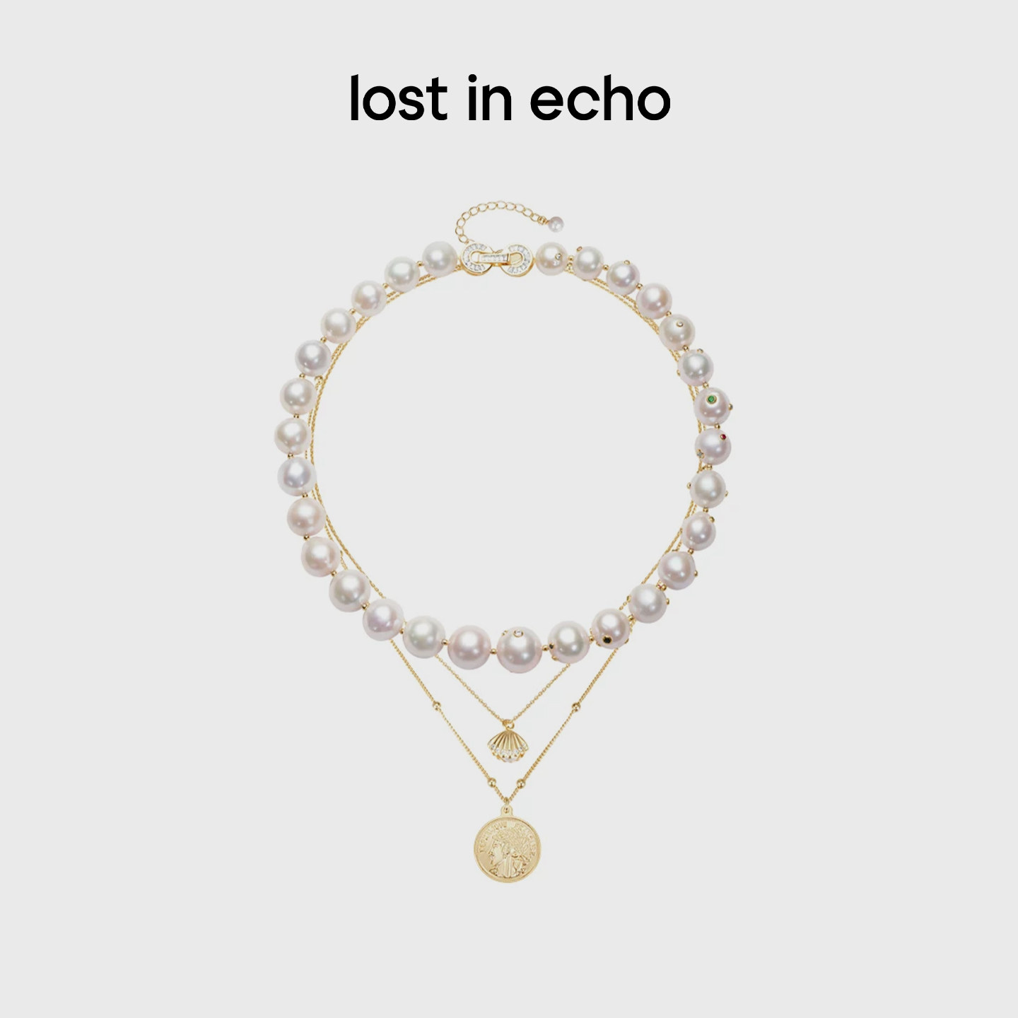 唐艺昕同款lost in echo原创天然巴洛克珍珠项链饰品耳环女