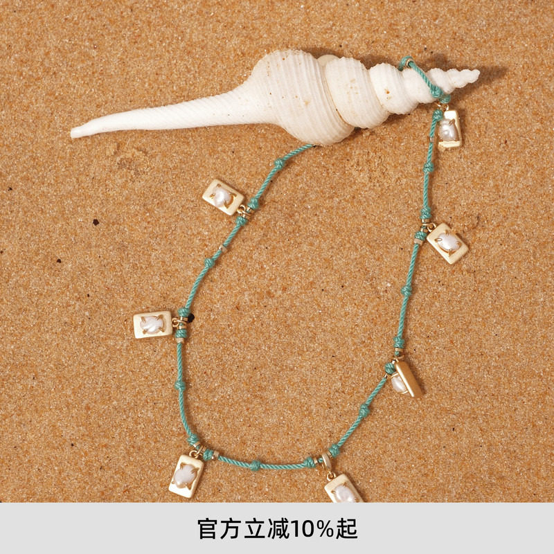 lost in echo高级手工编绳度假异域多元素吊坠珍珠项链