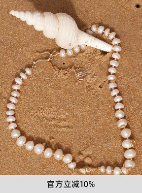 李沁同款lost in echo度假风时尚复古金币珍珠项链锁骨链