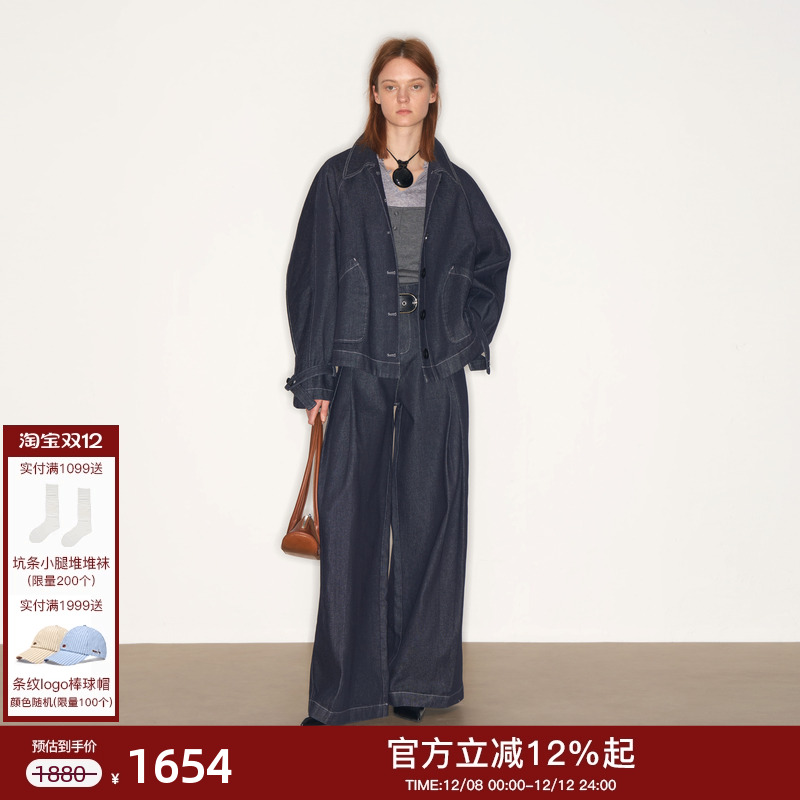 lostinecho短斗篷牛仔风衣外套