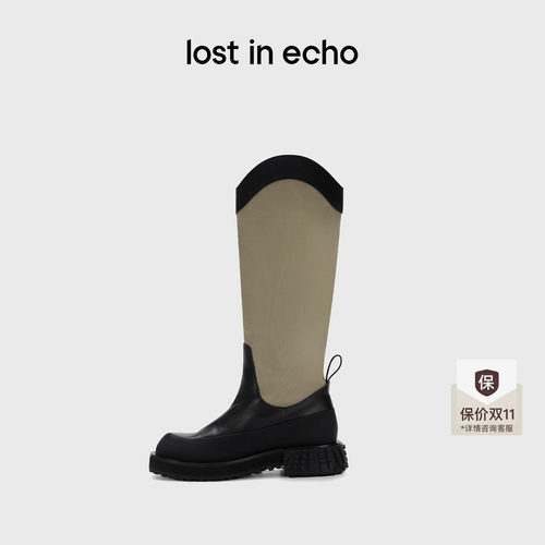lostinechoV口显瘦厚底骑士靴
